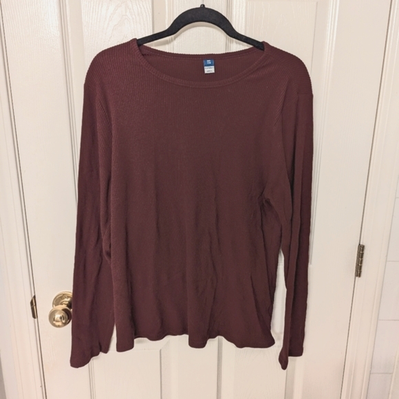 Old Navy Slim Plush Knit T-shirt, Maroon colour, Size XXL - Picture 1 of 5